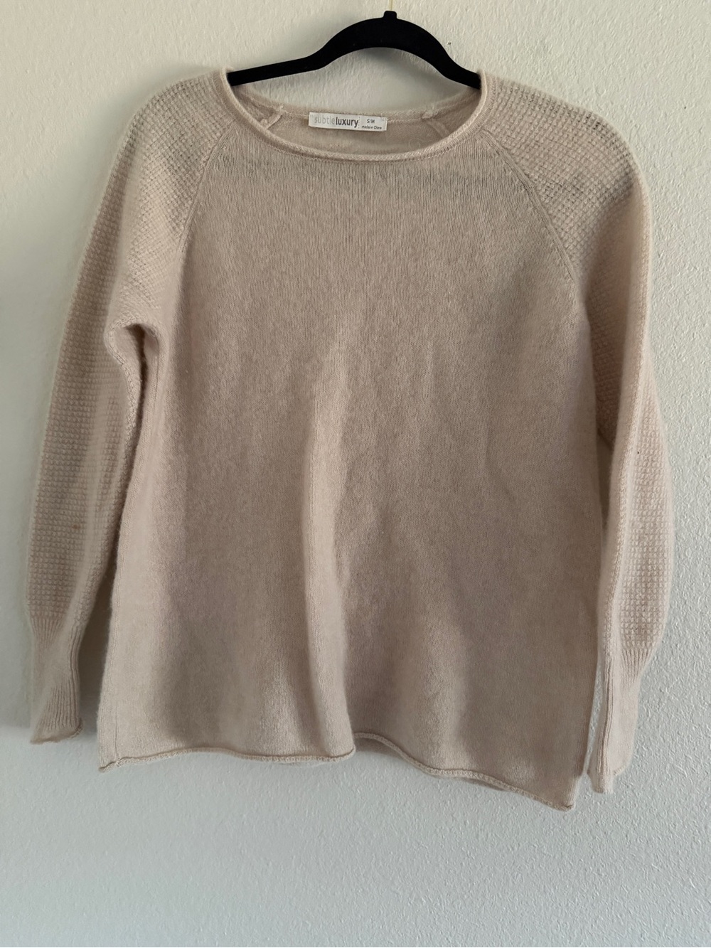 Subtle Luxury Cashmere Sweater Cream Classic Preppy Minimalist